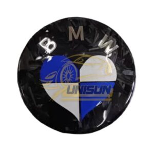 blue heart BMW emblem forged carbon fiber