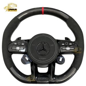 alcantara carbon fiber Benz Steering Wheel drive mode knob
