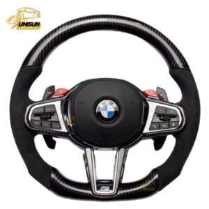 BMW alcantara Steering wheel Carbon fiber paddle for G30
