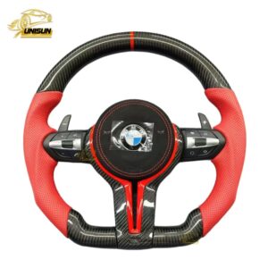 carbon fiber Steering wheel red trim