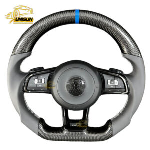 Volkswagen steering wheel carbon fiber blue top mark
