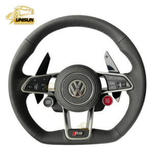leather Volkswagen steering wheel long paddle 2 button