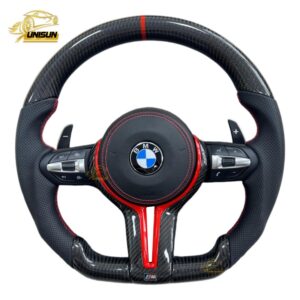 BMW carbon fiber Steering wheel red trim for 330i, 340i