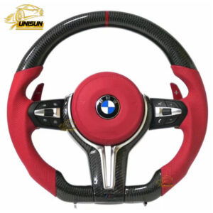 carbon fiber leather Steering wheel red paddle BMW F10 20