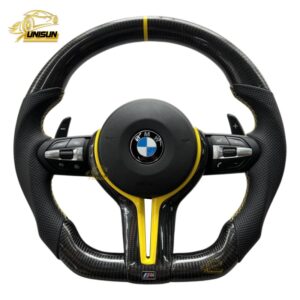 BMW carbon fiber Steering wheel yellow trim for m325i