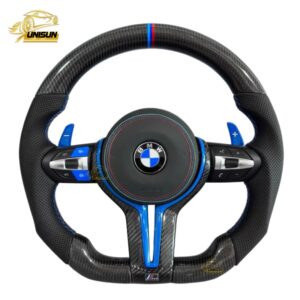 carbon fiber Steering wheel blue M button m235i, m2, m3