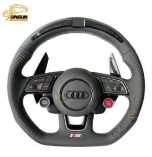 perforated leather Audi steering wheel 2 button with LED for A4L