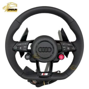 Leather Audi steering wheel 2 button for A4