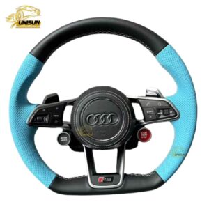 Tiffany Blue carbon fiber Audi steering wheel