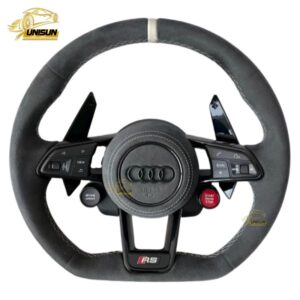 Alcantara Audi steering wheel white strip A4