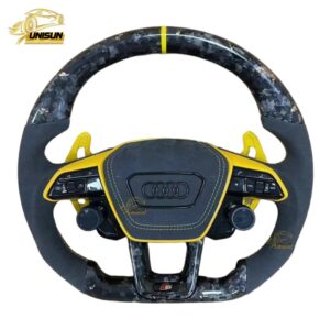 Audi suede forged carbon fiber steering wheel for Q7, Q8