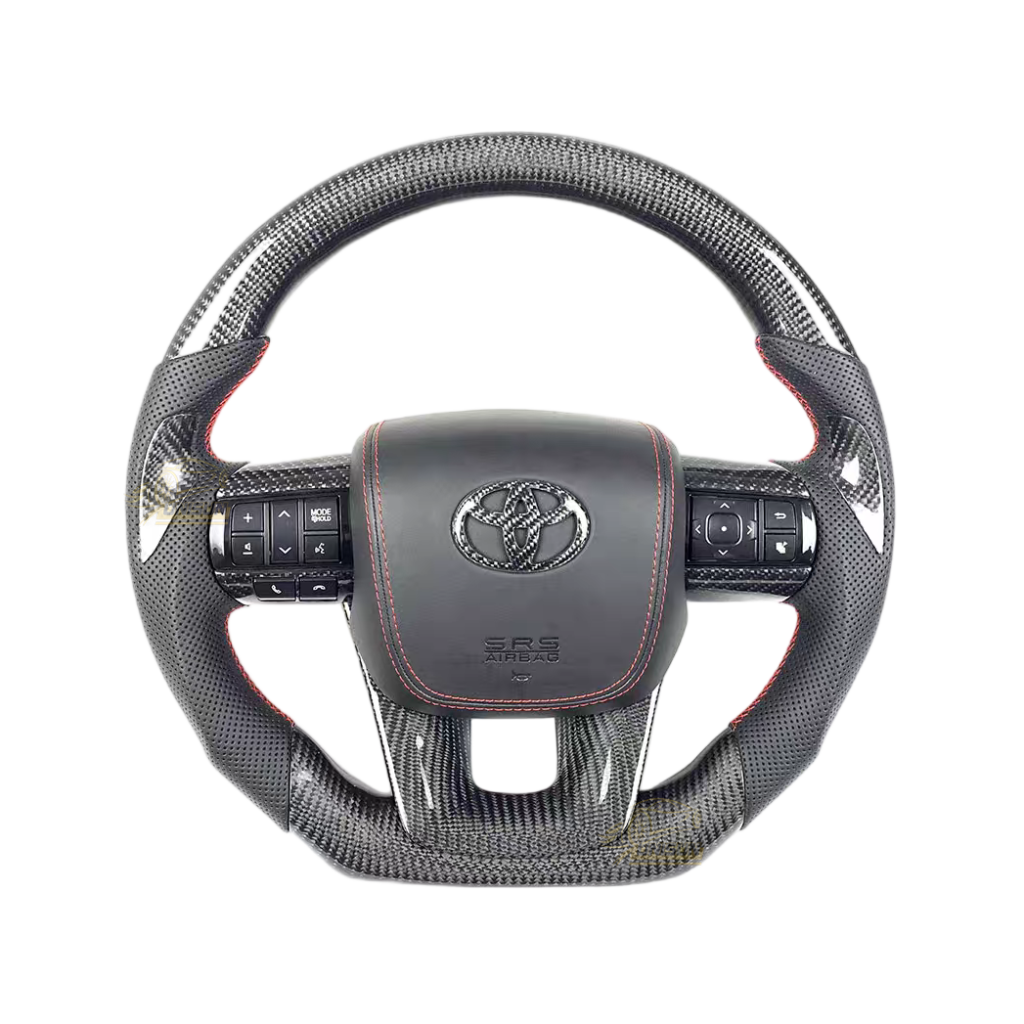 Carbon fiber Toyota Steering wheel red stitching